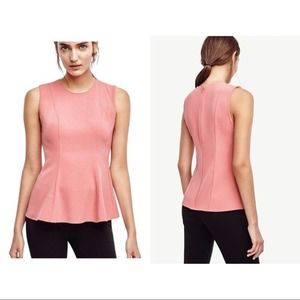 Ann Taylor Factory Petite Coral Sleeveless Peplum Blouse Petite Extra Small XS